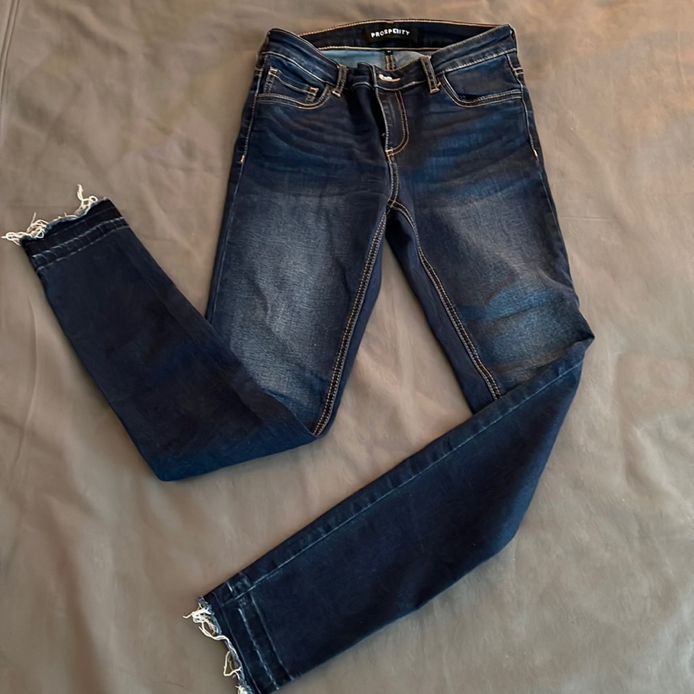 PROSPERITY Lena Super Skinny Released Hem Jean in dark indigo Size 26”